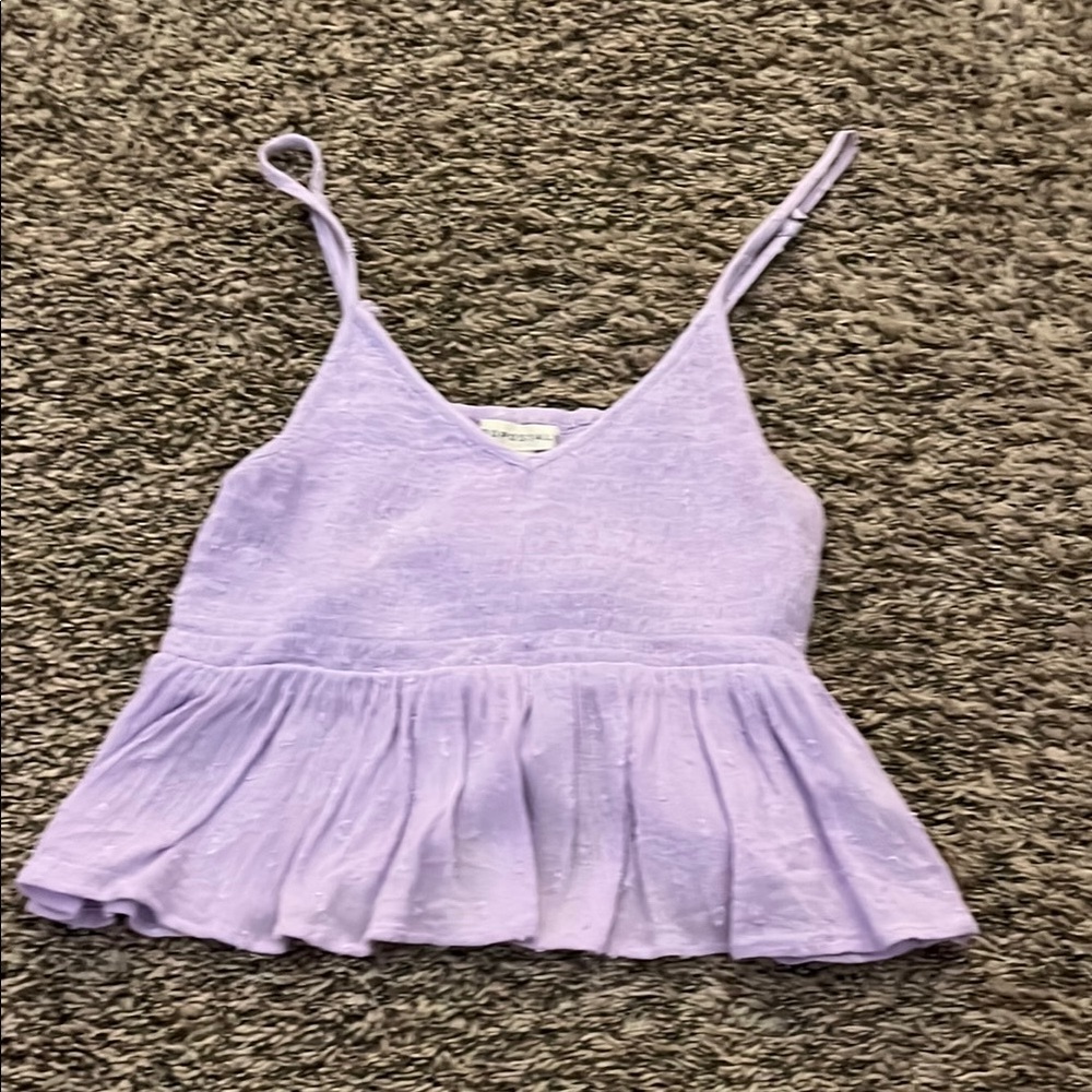 Lavender Sleeveless Peplum Top